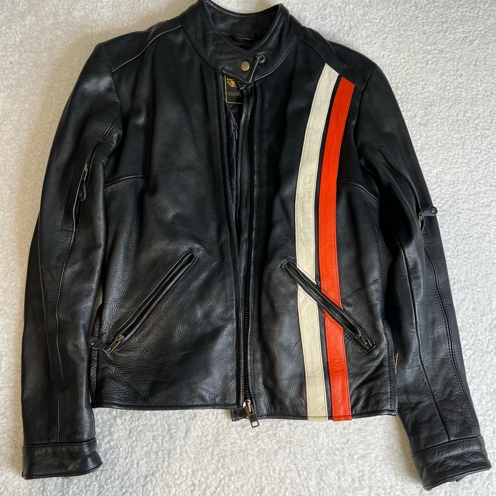 Vintage Black Leather “Harley Davidson” style Jacket